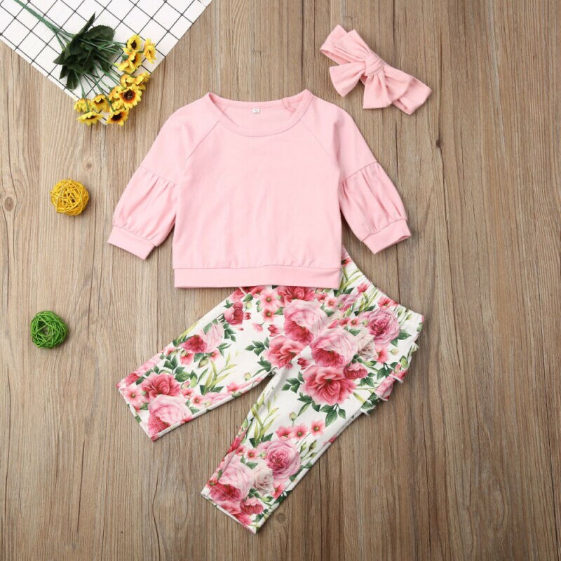 0 24M Baby Floral Clothes Set Toddler Babies Girl