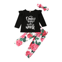 0 24M Baby Girl 3Pcs Floral Outfits Newborn Babies