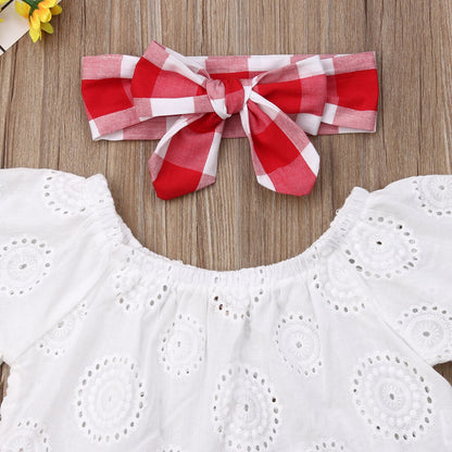 0 24M Baby Plaids Clothes Set Newborn Babies Girl