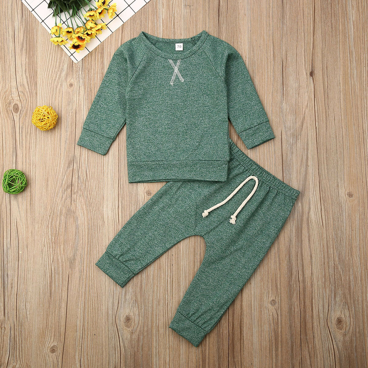 0 24M Baby Solid Clothes Set Newborn Babies Boy