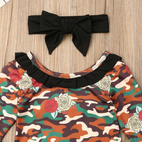 0 24M Infant Baby Girls Camo Clothes Set Babies