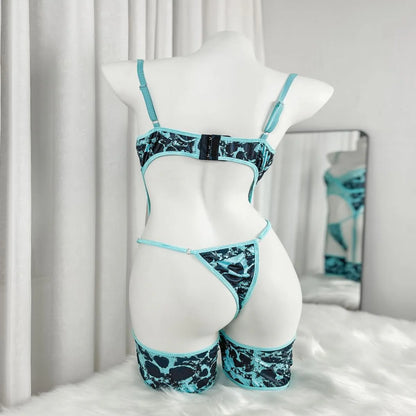 Wickedly Sexy Skull Mesh Lingerie, Gothic Lace Bodysuit