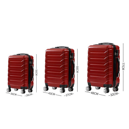 Suitcase Luggage Set 3 Piece Sets Travel Organizer Hard Cover Packing