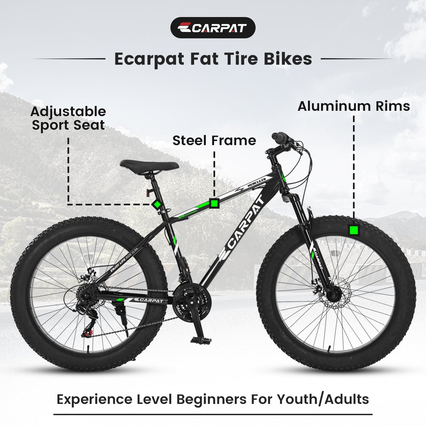 TerraForce™ City-Cruizer – 26" Fat Tire Mountain Bike (21-Speed, Full