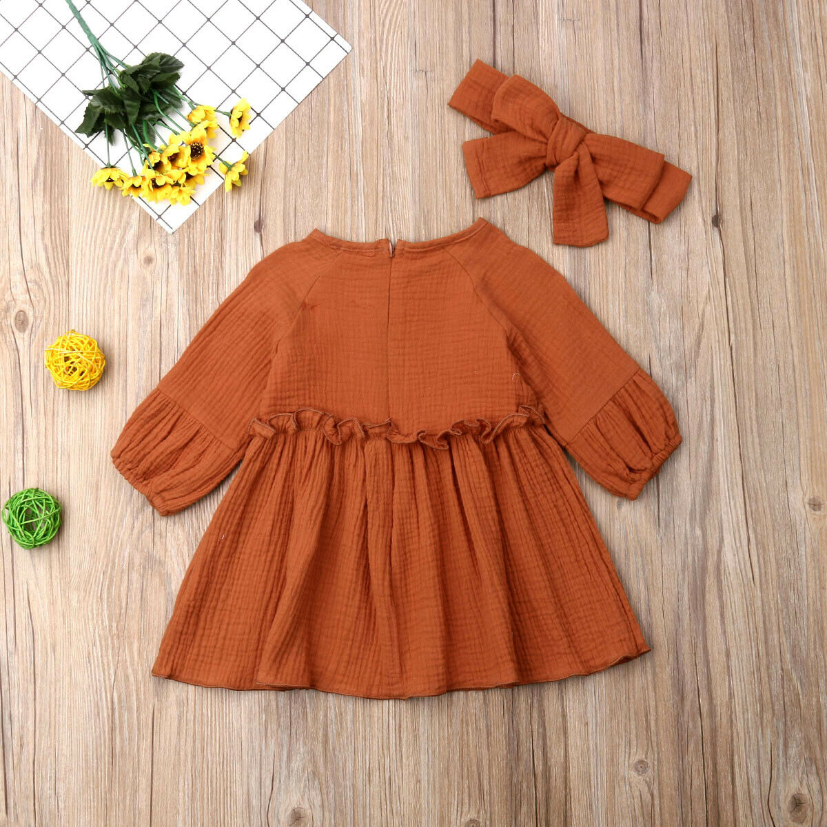 1 4T Toddler Baby Girl Solid Dress Babies  Cotton