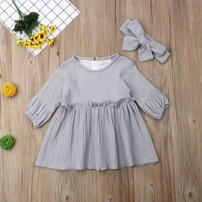 1 4T Toddler Baby Girl Solid Dress Babies  Cotton