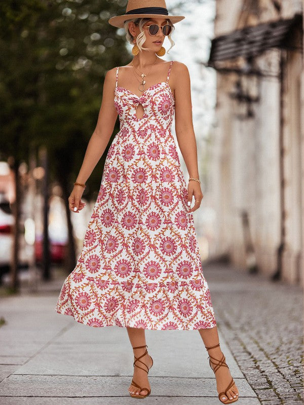 Women Printed Off Shoulder Long Dress