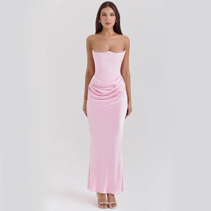 Slim Tube Top Long Dress Sexy Fashion Bandeau Backless Party Evening