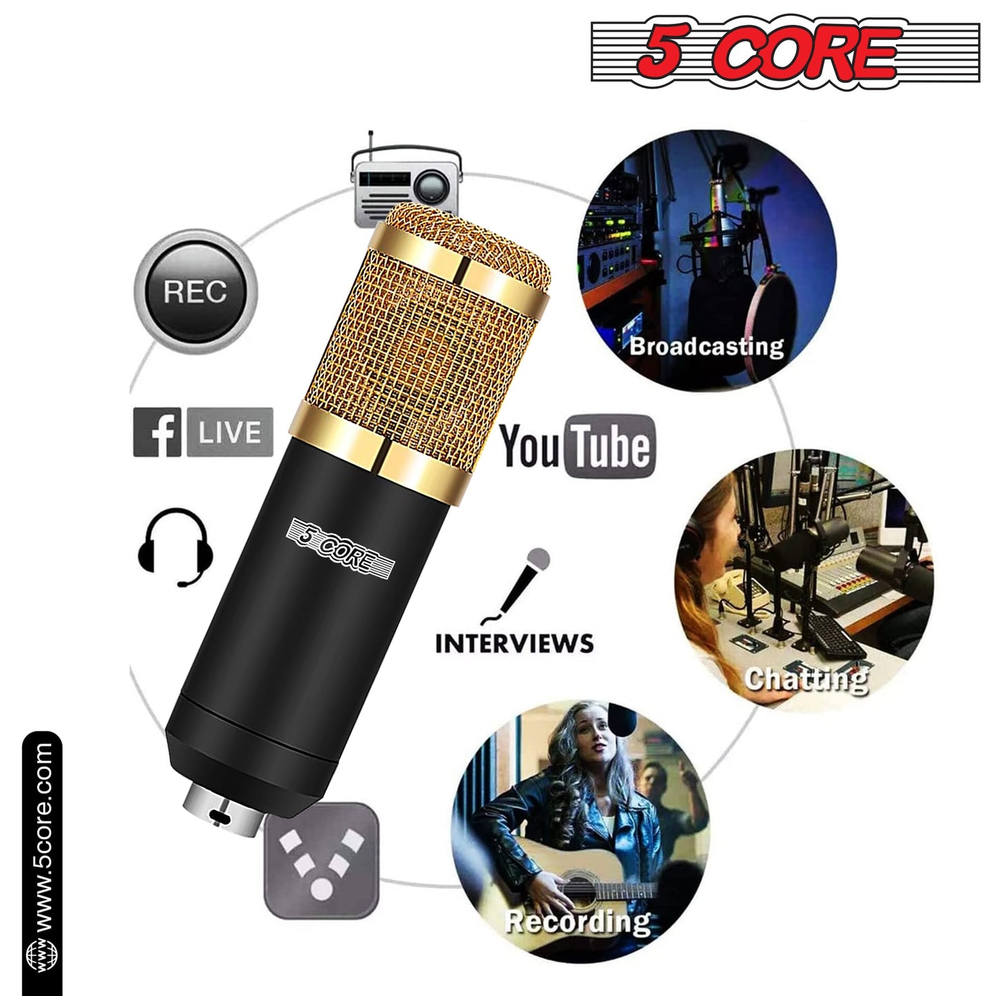 xyz5Core Recording Microphone Podcast Bundle Professional Condenser
