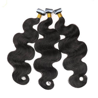Premium #1B Natural Black Body Wave Tape-In Hair Extensions | 100%