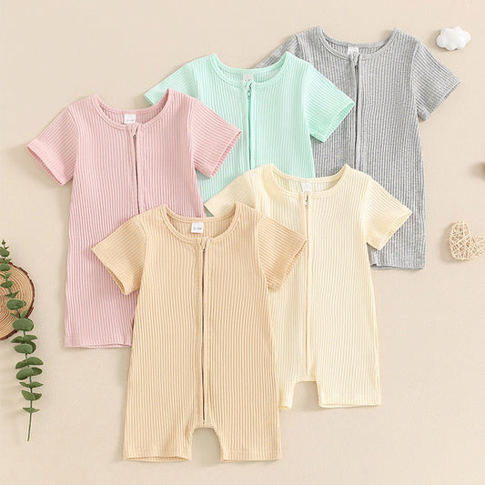 ZipNest™ – Short Sleeve Zipper Romper for Babies