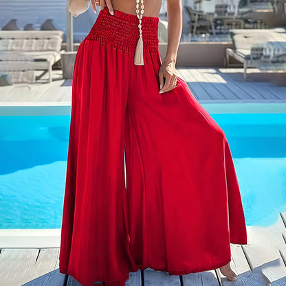 Women High Waist Wide Leg Stretch Loose Casual Pants