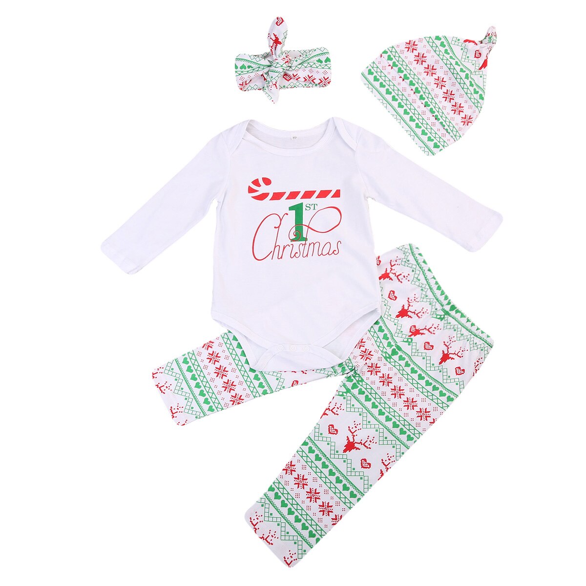 1st Christmas Babies 4 PCS Cltohing Set  Newborn