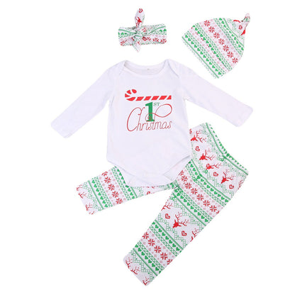 1st Christmas Babies 4 PCS Cltohing Set  Newborn