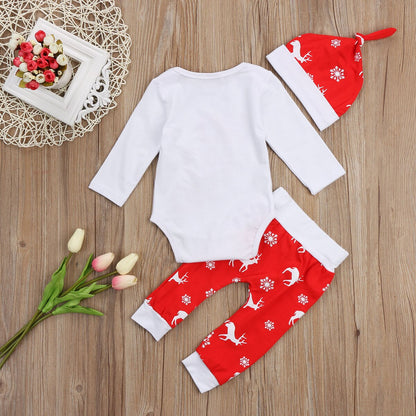 2017 Babies 3 pcs Xmas Clothing Set Adorable Boy