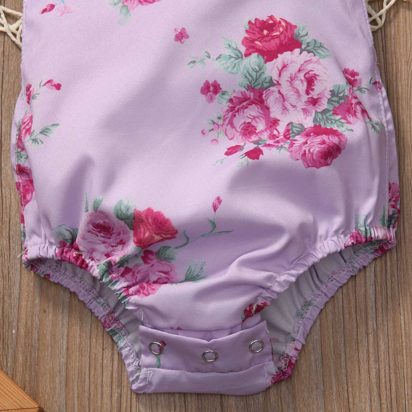 2017 Babies Floral  Bib Backless Bodysuit Newborn
