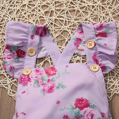 2017 Babies Floral  Bib Backless Bodysuit Newborn