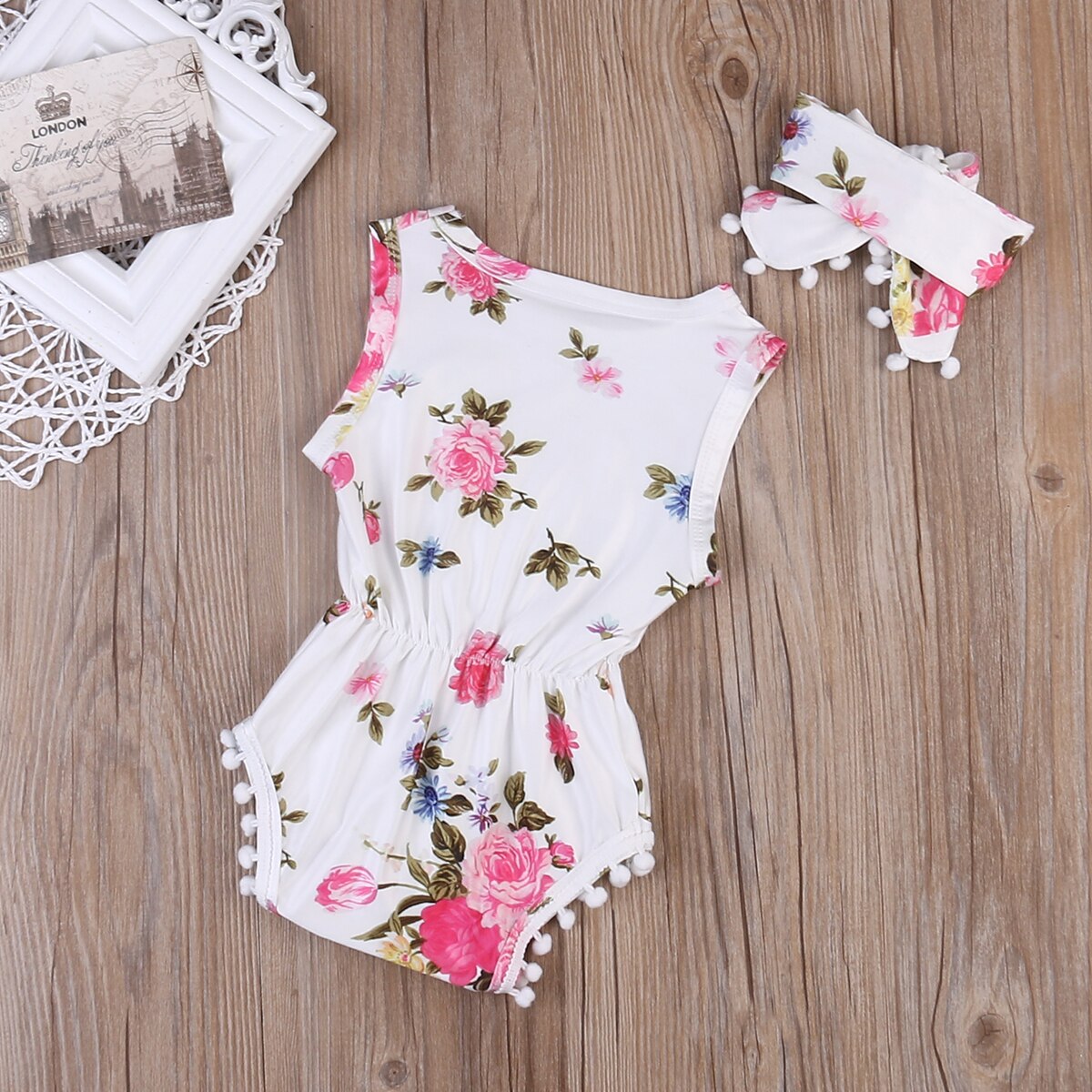 2017 Babies Girls Floral Tassels Bodysuits