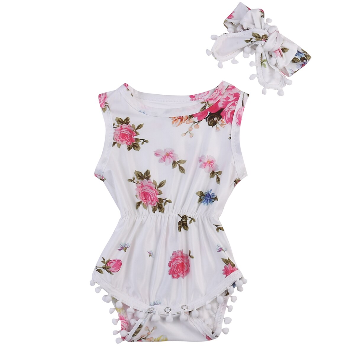 2017 Babies Girls Floral Tassels Bodysuits