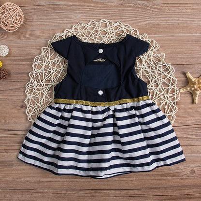 2017 Summer Newborn Babies Girl Stripes Dress Kids