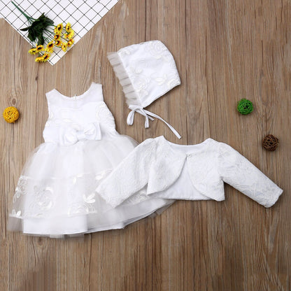 2018 Baby Girls Ivory Lace 3Pcs Clothes Set Babies