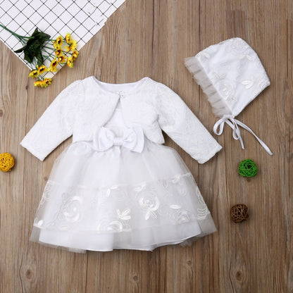 2018 Baby Girls Ivory Lace 3Pcs Clothes Set Babies