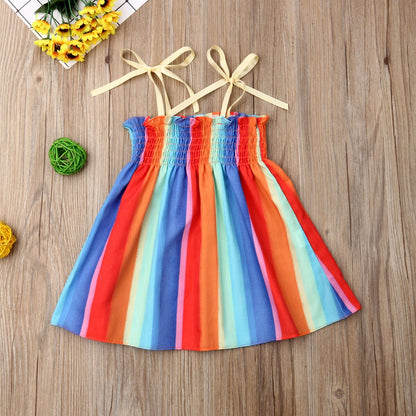 2019 Toddler Baby Kids Girls Stripes Dress Babies