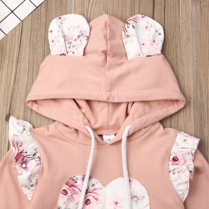 2020 Baby Girl Hooded Clothes Set Babies Cotton