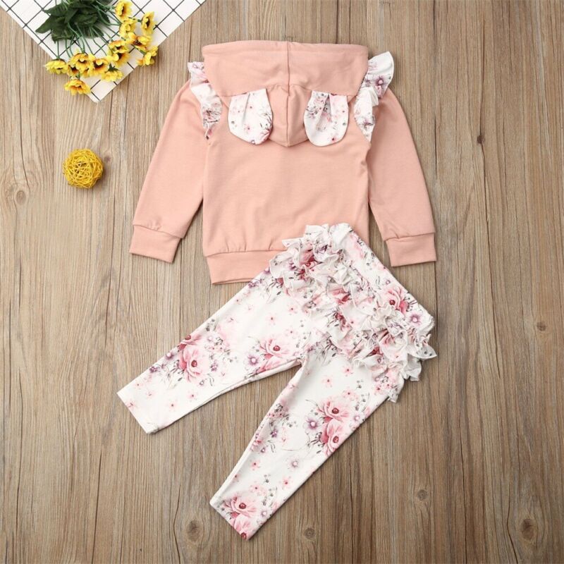 2020 Baby Girl Hooded Clothes Set Babies Cotton