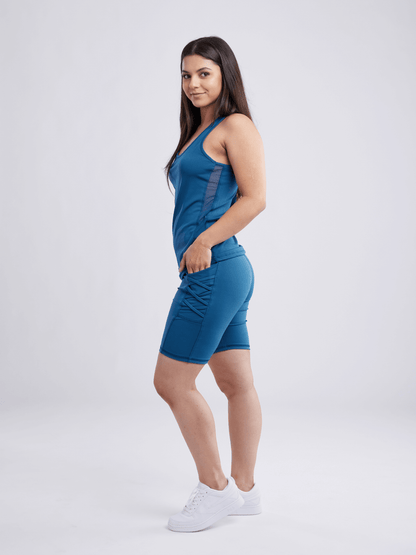 JupiterGear High-Waisted Workout Shorts with Pockets & Criss Cross Des