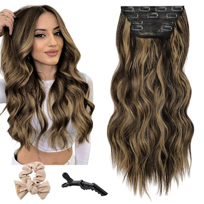 Clip-In Hair Extensions Long Straight Wavy Synthetic Wigs, Perfect