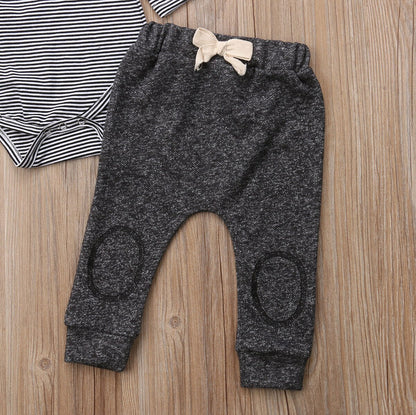 2PCS Baby Boys Stripe Clothes Outfits Babies