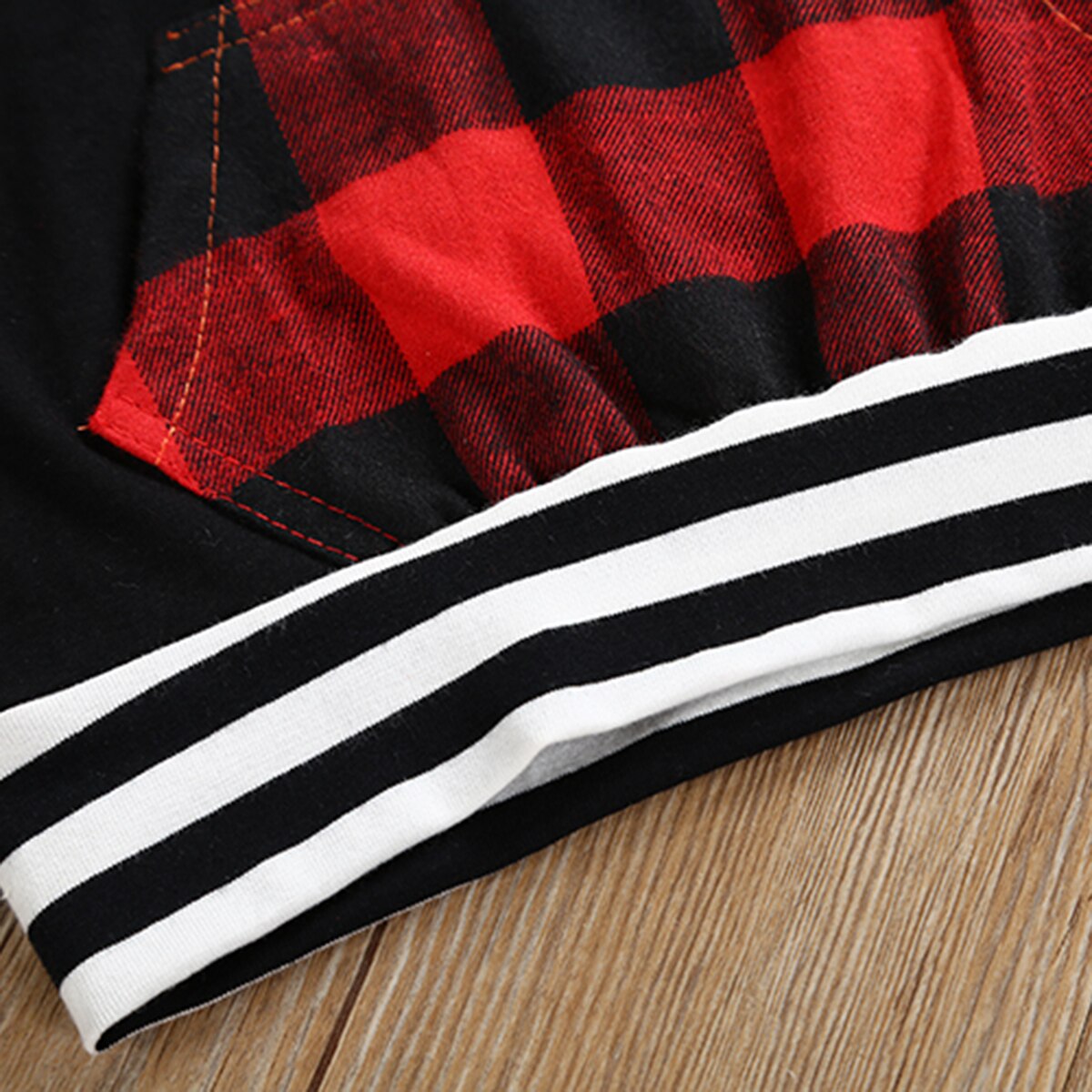 2Pcs Babies Hooded Plaids Stripes Clothing Set