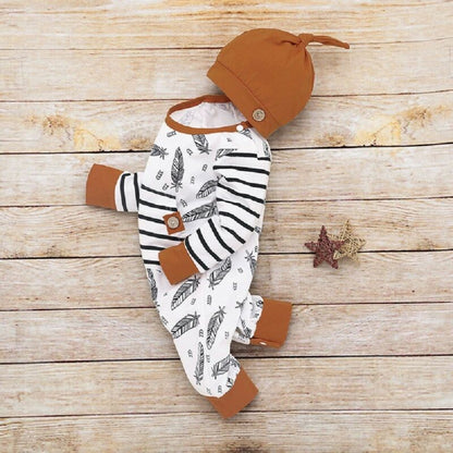 2Pcs Babies Long Sleeve One piece Romper Clothes