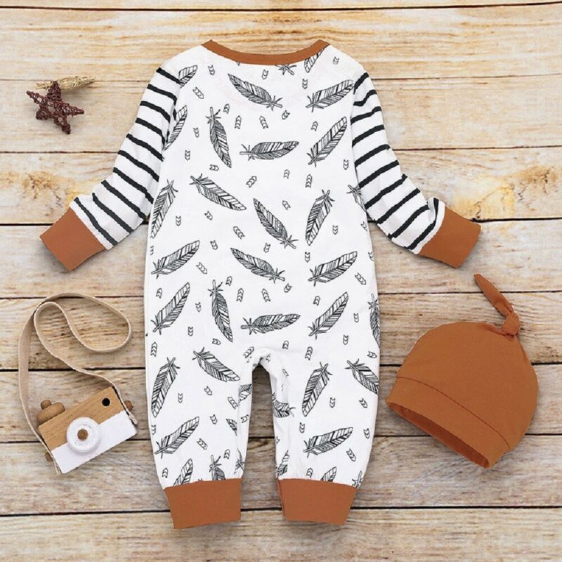 2Pcs Babies Long Sleeve One piece Romper Clothes