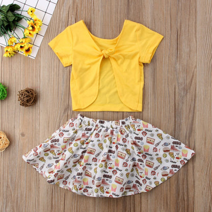 2Pcs Toddler Baby Girl Floral Outfits Babies Shirt