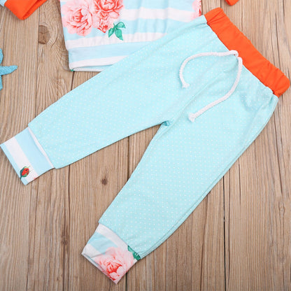 3 Pcs Babies Long Sleeve Hooded Clothing Set