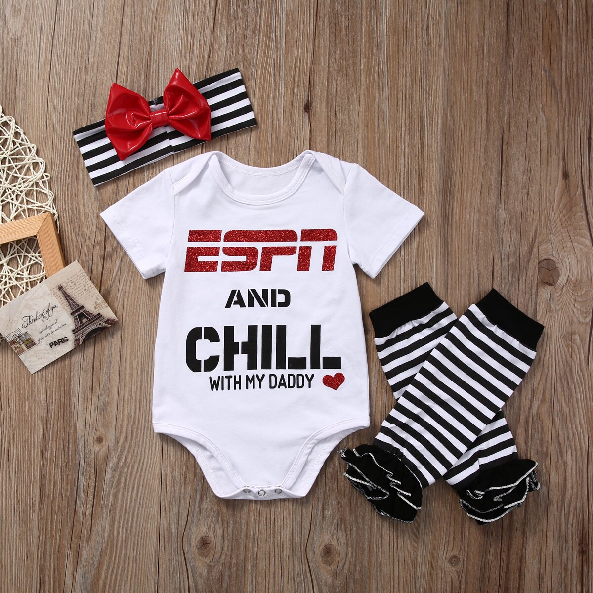 3 Pcs Baby Bodysuit Sets Newborn Infant Babies Boy