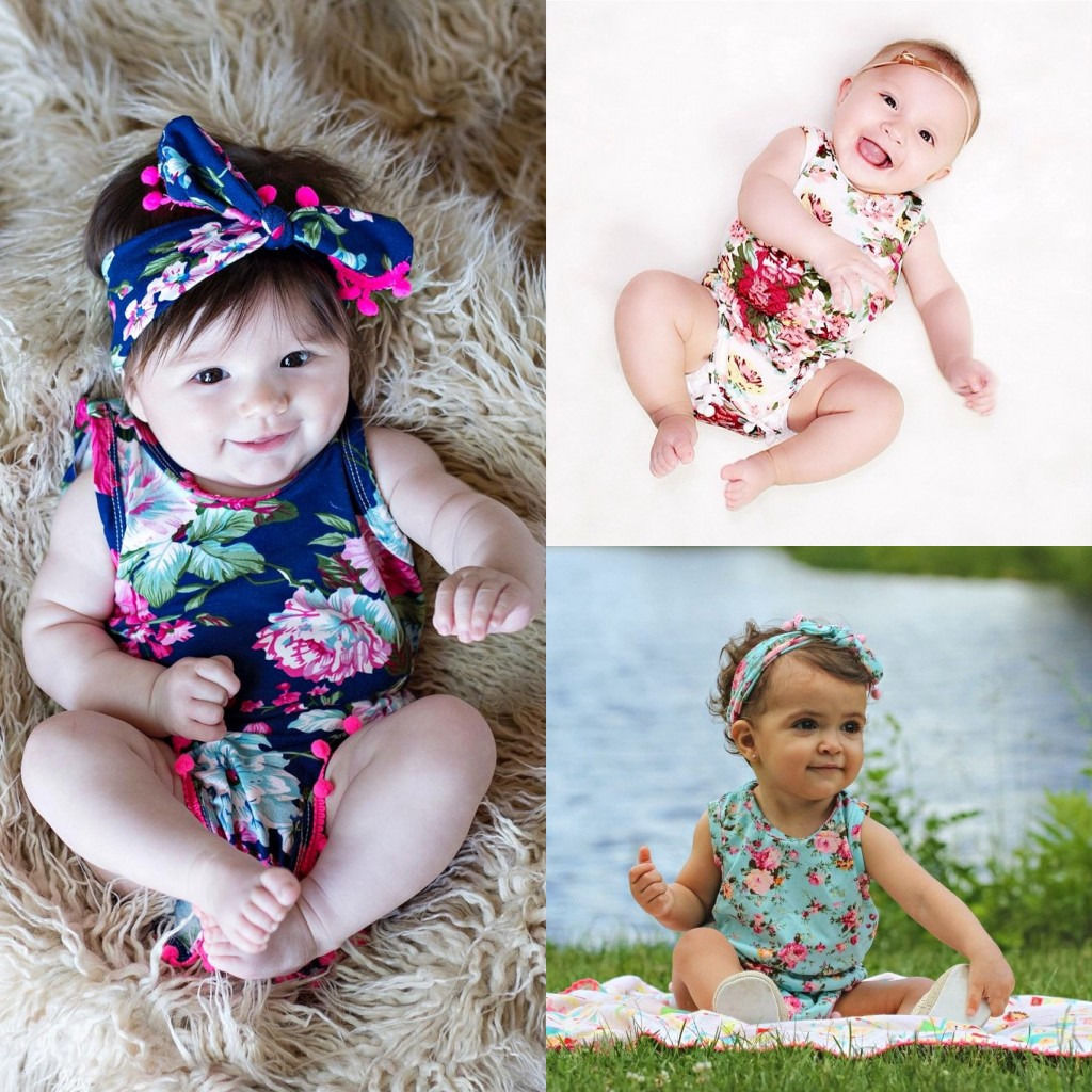 3 Styles Newborn Babies Girls Summer Floral