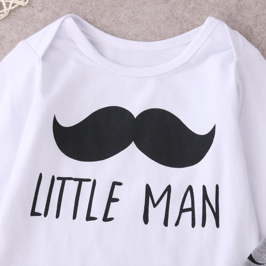 3 pcs Newborn Babies Boy Moustache Little Man