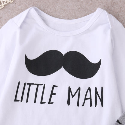 3 pcs Newborn Babies Boy Moustache Little Man