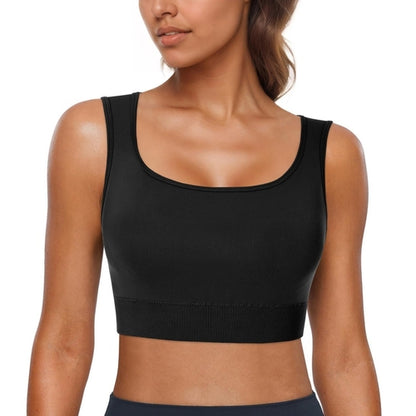 Women Sports Bra Removable Running Short Tank Top