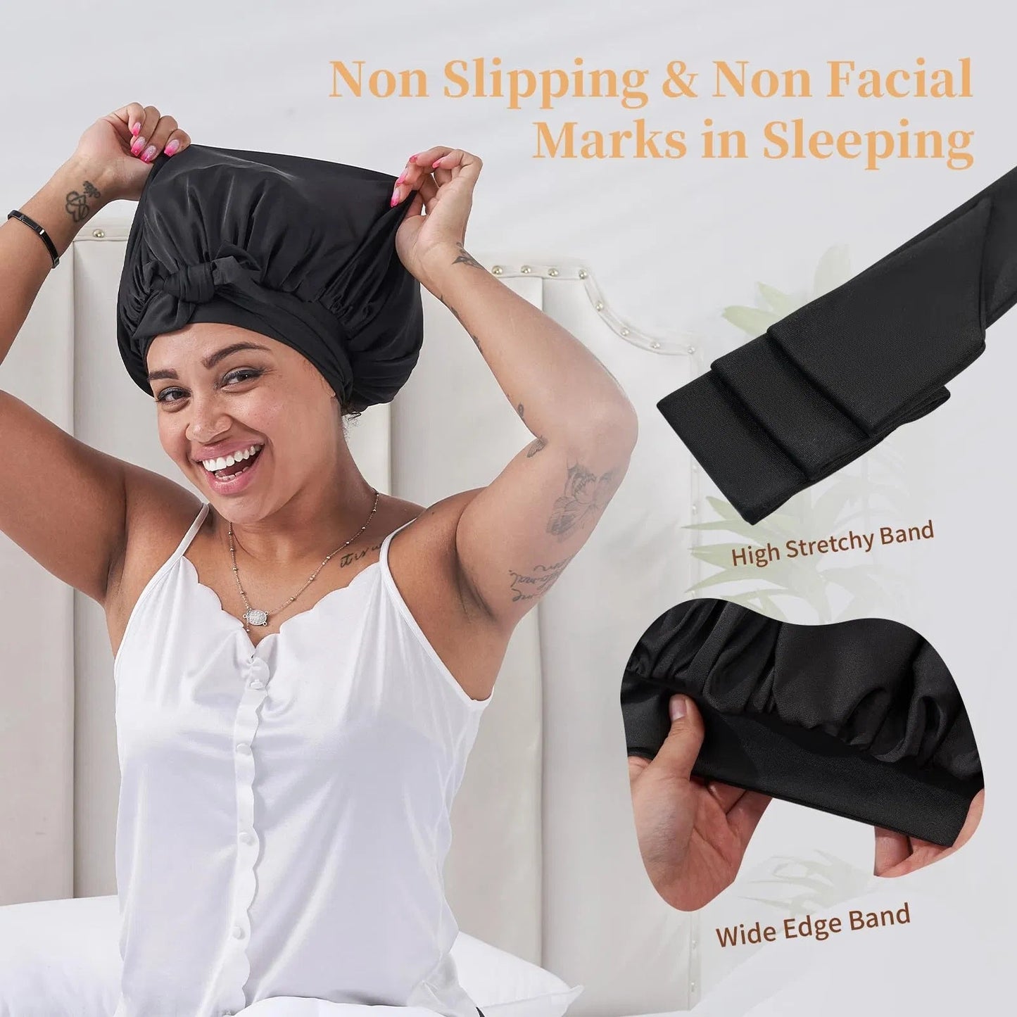 Silk Bonnet For Sleeping Women For Sleeping For Wavy Curly Natural