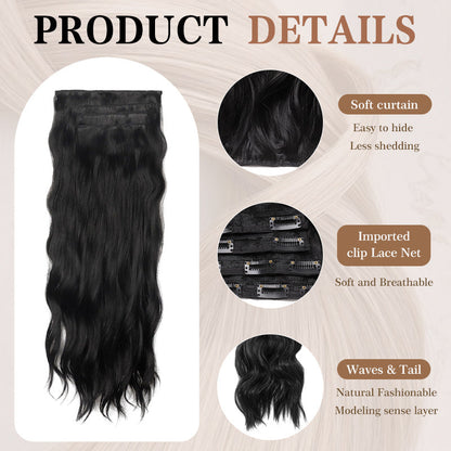 Clip-In Hair Extensions Long Straight Wavy Synthetic Wigs, Perfect