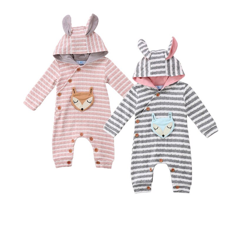 3D Ears Babies Hooded Rompers Newborn Baby Infant