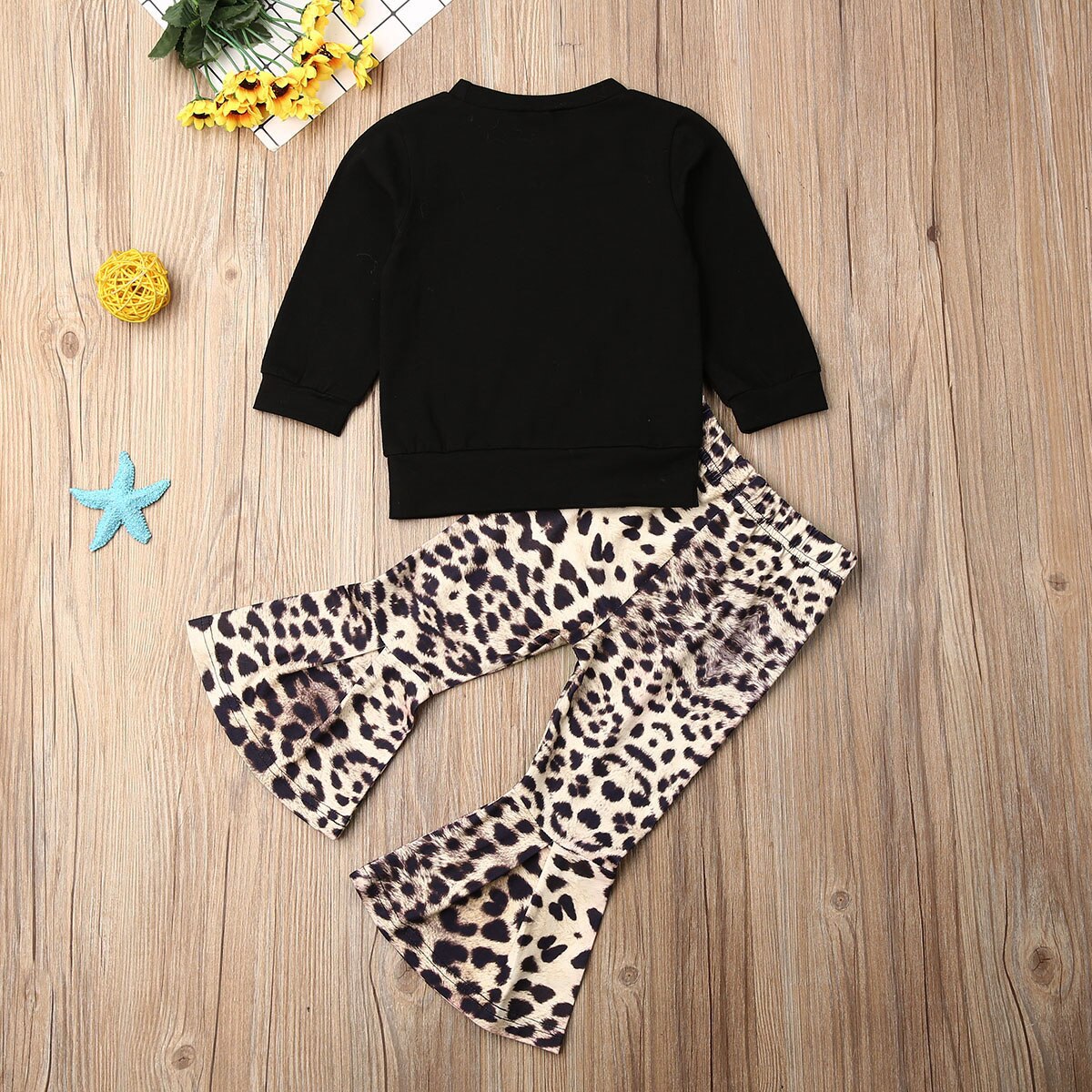 3PCS Baby Girls Leopard Outfits Babies T