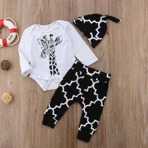 3Pcs Baby Giraffe Clothes Sets Newborn Babies Boy
