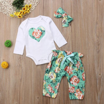 3pcs Baby Clothes Sets Newborn Infant Babies Girl