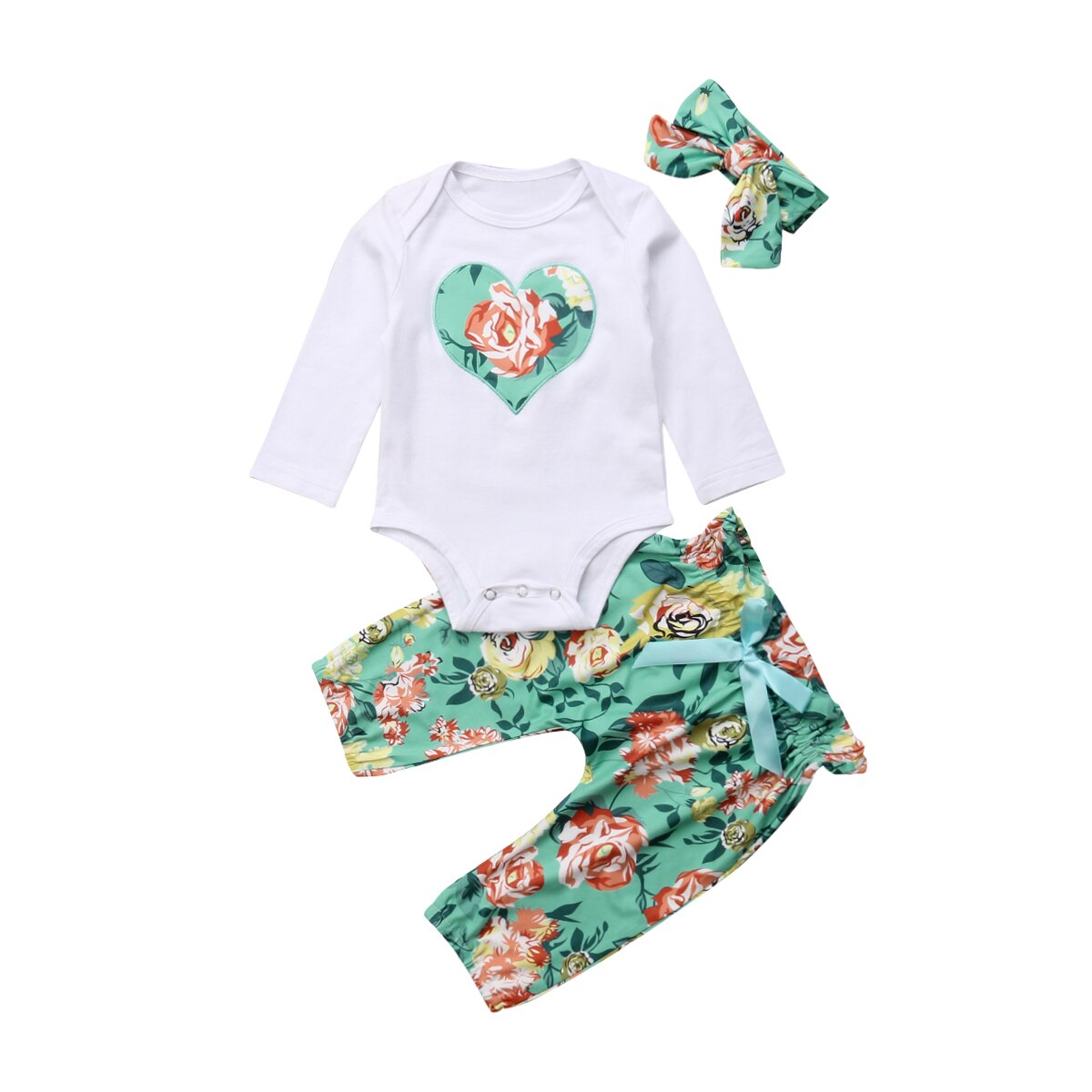 3pcs Baby Clothes Sets Newborn Infant Babies Girl
