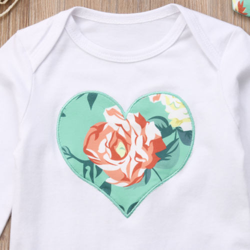 3pcs Baby Clothes Sets Newborn Infant Babies Girl